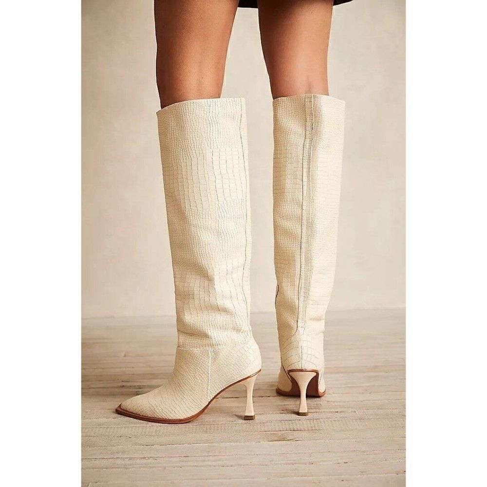 NEW FREE PEOPLE Sz 10 / 41 FRIDAY FEVER HEEL BOOTS X VICENZA IN BONE